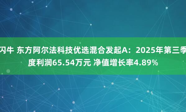 闪牛 东方阿尔法科技优选混合发起A：2025年第三季度利润65.54万元 净值增长率4.89%