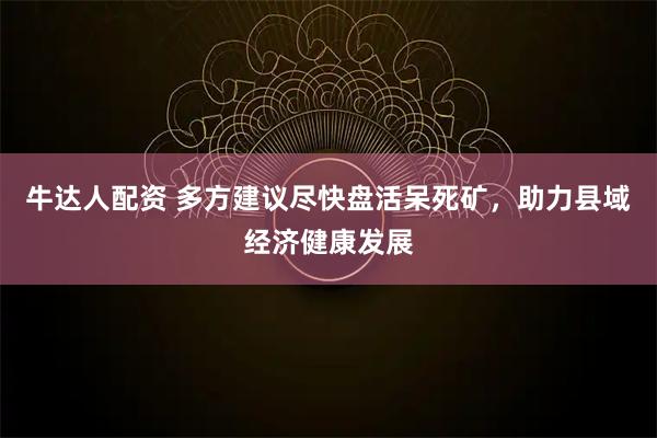 牛达人配资 多方建议尽快盘活呆死矿，助力县域经济健康发展